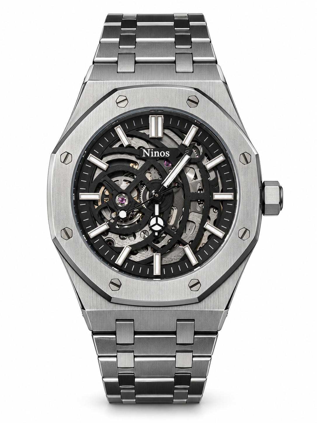 Ninos Silver Skeleton Automatic